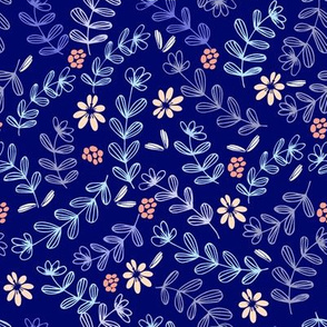 elegant  daisies in blu 