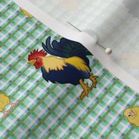Gingham Chickens (small) - Green