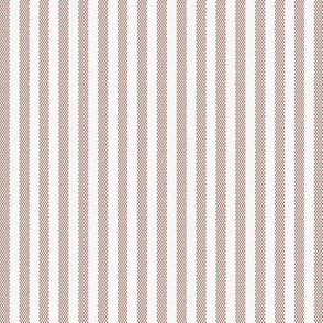 Cocoa Brown French Ticking Stripe