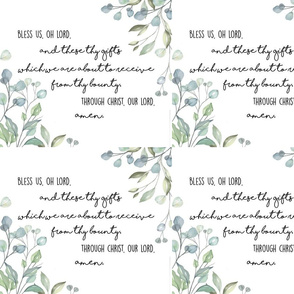 Bless Us Oh Lord Floral Placemats - Grace Prayer