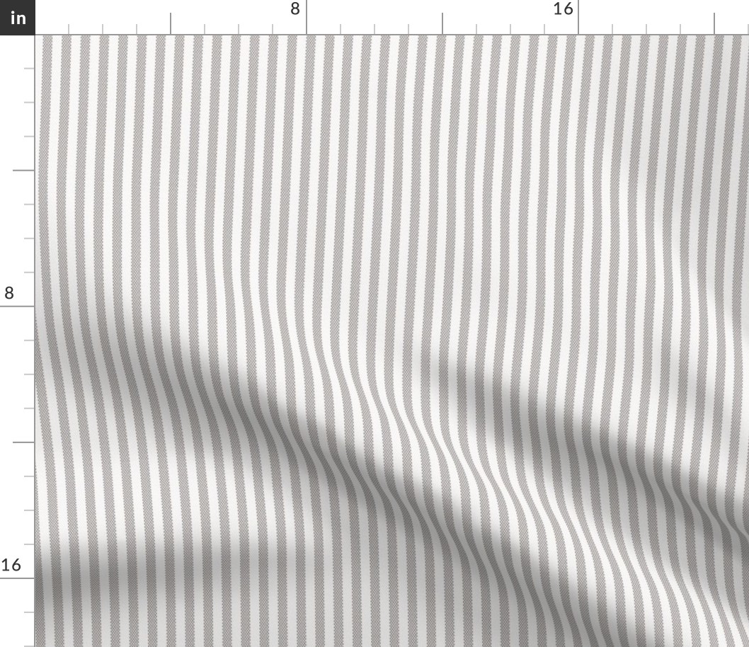 Narrow Gray Grey French Ticking Stripe