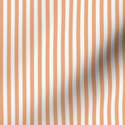 Narrow Coral Color French Ticking Stripe