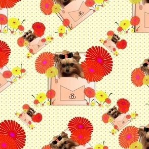 Doggy Floral Designer Bag abt 3"