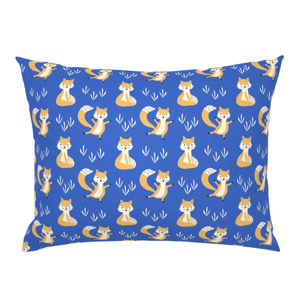 yellow fox - blue background