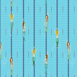 Mermaids, lane swimming - large scale