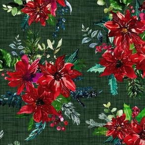 Christmas Cheer Florals // Evergreen Linen