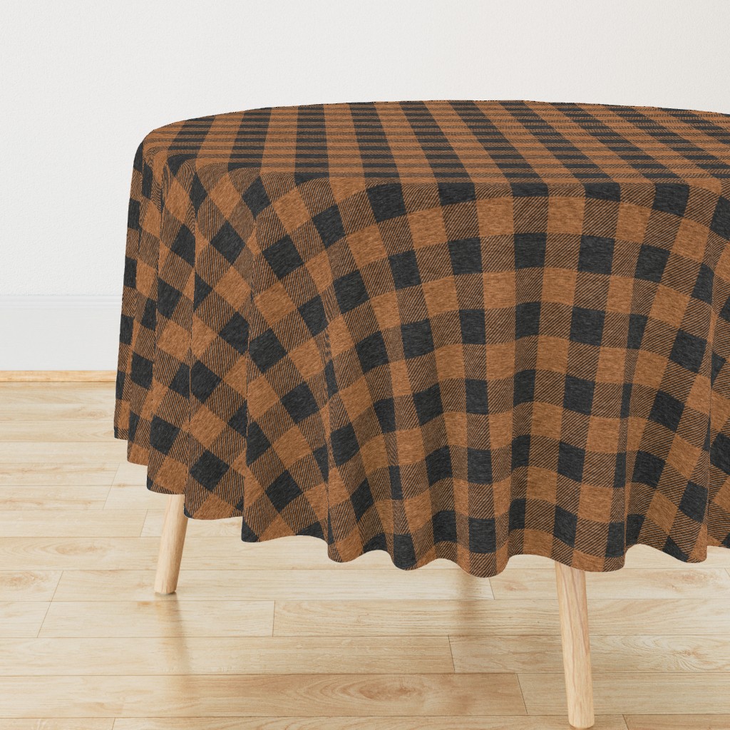 2” Heather Buffalo Plaid (heather black + pumpkin)