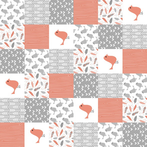 Peach Bird Patchwork