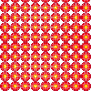 Retro Circles - Red on White