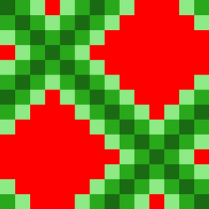 Triple Irish Chain Greens Red