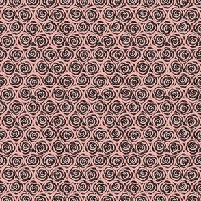 Tay Rosebuds: Rose Gold & Black Small Print, Small Floral