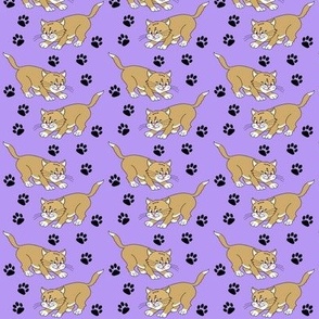 Cartoon Cat purple paws