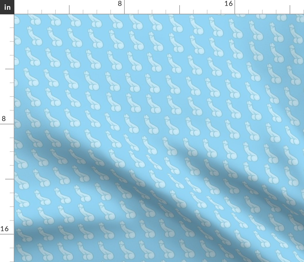 Penis salute in light blue