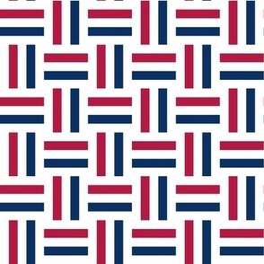 Open Basket Weave Red White Blue