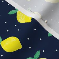 lemons - navy - watercolor summer - LAD19