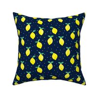 lemons - navy - watercolor summer - LAD19