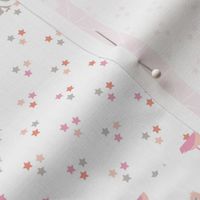 Cute flamingo rainbows and summer botanical leaves baby blanket pink peach girls