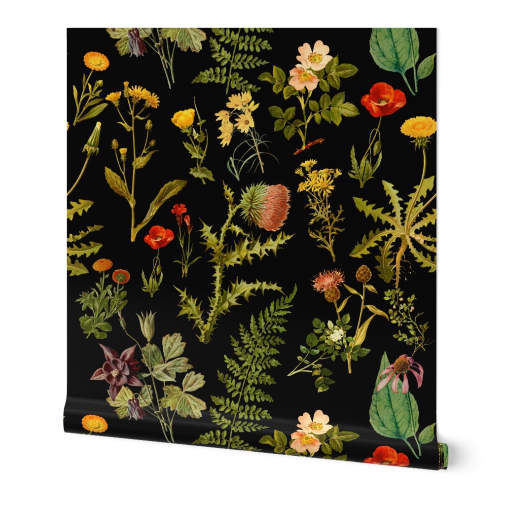 vintage wildflowers small_black