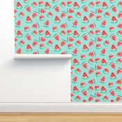 Watermelon Pieces Summer // Minty Blue