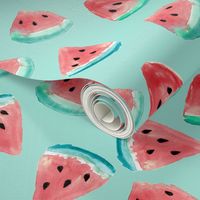 Watermelon Pieces Summer // Minty Blue