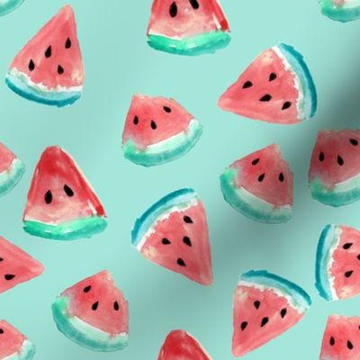 Watermelon Pieces Summer // Minty Blue