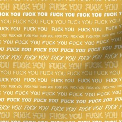 Loving the type rude fuck you design text print for expressive typography lovers or haters ochre yellow