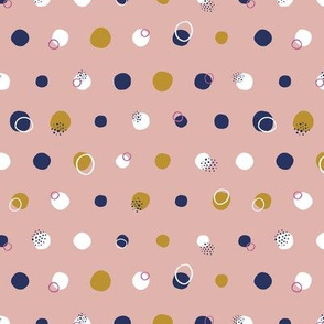 Pink and Navy Polka Dots