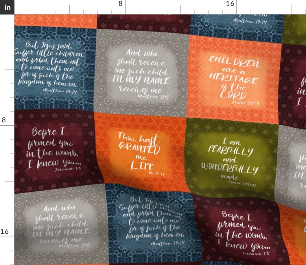 Bible verse baby quilt