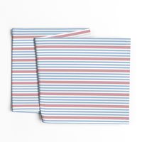 Ticking 1 Medium Red Stripe 3 Narrow Blue Stripes