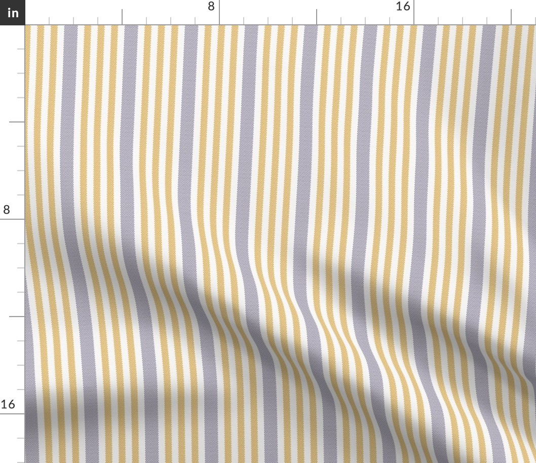 Ticking 1 Medium Blue 3 Narrow Gold Stripes