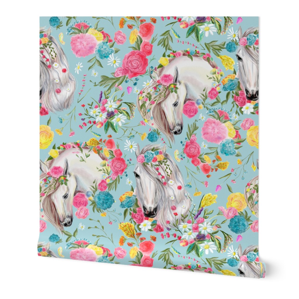 Beautiful horses vintage style repeat pattern design