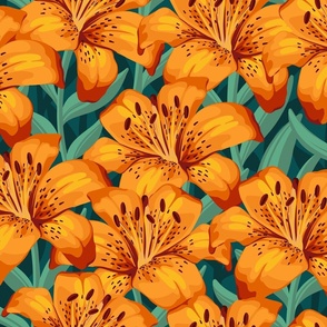 Orange Tiger Lilies- Large