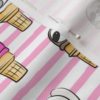 animal ice cream cones - summer fun - pink  stripes - LAD19