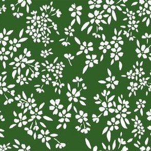 green and white daisies, ditsy floral