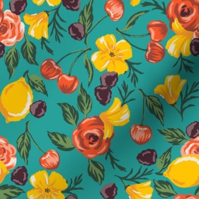 fruity floral, roses, poppies, lemons, cherries