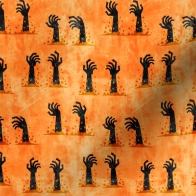 Zombie hands - halloween - orange 2 - LAD19
