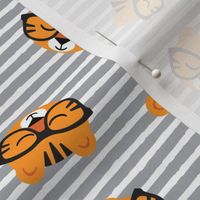 Cute Tigers - grey stripes - LAD19