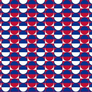 Mini Prints:Red White and Blue - Half-Drop Half Circles