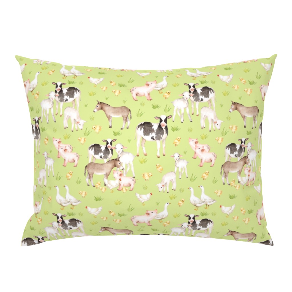 12" Nursery Farm Animals on green