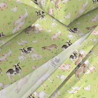 12" Nursery Farm Animals on green