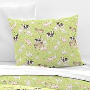 12" Nursery Farm Animals on green