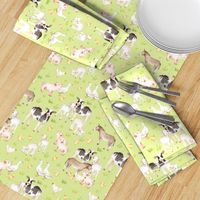 12" Nursery Farm Animals on green