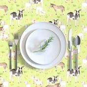 12" Nursery Farm Animals on green