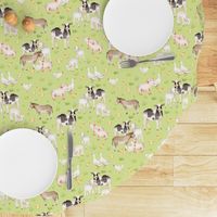 12" Nursery Farm Animals on green