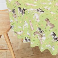 12" Nursery Farm Animals on green