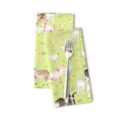 12" Nursery Farm Animals on green