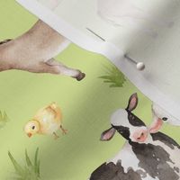 12" Nursery Farm Animals on green