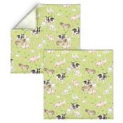 12" Nursery Farm Animals on green