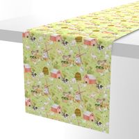 12" Nursery Farm Animals on green