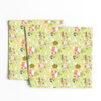 12" Nursery Farm Animals on green